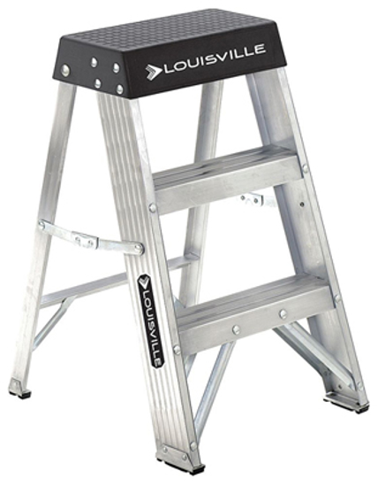 Picture of ALUMINUM STEP STOOL 24 OVERALL HEIGHT 300 LB. LOAD CAPACITY