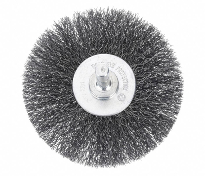 Picture of WESTWARD 3 INCH CRIMPED WIRE WHEEL BRUSH SHANK MOUNTING