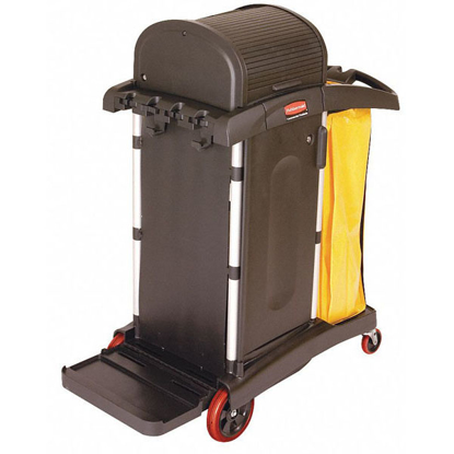 Picture of BLACK- MICROFIBER JANITOR CART- OVERALL LENGTH 48 1/4 IN- O