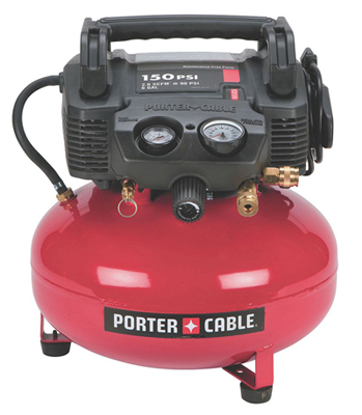 Picture of PORTABLE AIR COMPRESSOR- OIL FREE- 6 GAL TANK- PANCAKE- 0.8