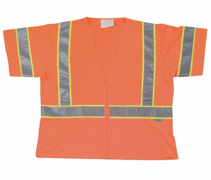 Picture of ORANGE/RED GREEN/YELLOW ZIPPERED TRAFFIC VEST XL