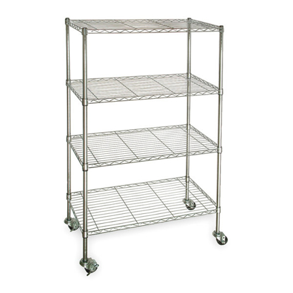 Picture of WIRE SHELVING UNIT- 36 IN X 18 IN X 68 IN- DRY- SPLIT SLEEVE- 4- SILVER