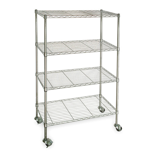 Picture of WIRE SHELVING UNIT- 36 IN X 18 IN X 68 IN- DRY- SPLIT SLEEVE- 4- SILVER