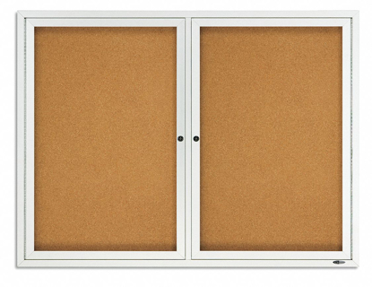 Picture of PUSH-PIN INDOOR ENCLOSED BULLETIN BOARD- CORK- 36 INH X 48 INW- NATURAL