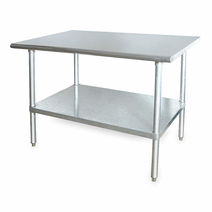 Picture of FIXED HEIGHT WORK TABLE- STAINLESS STEEL- 24 IN DEPTH- 34 1/2 IN HEIGHT- 48 IN WIDTH-600 LB LOAD CAP