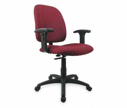 Picture of BURGANDY FABRIC DESK CHAIR ADJUSTABLE ARMS