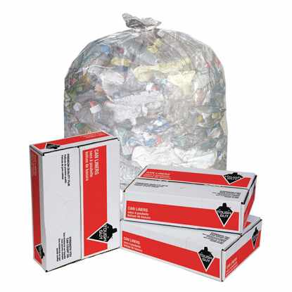 Picture of TRASH BAG- 65 TO 95 GAL- LLDPE- FLAT PACK- CLEAR- PK 50