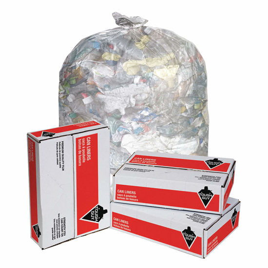 Picture of TRASH BAG- 65 TO 95 GAL- LLDPE- FLAT PACK- CLEAR- PK 50