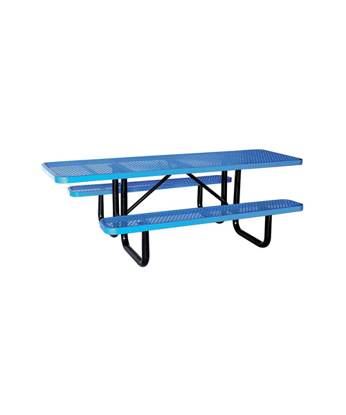 Picture of 62 IND X 96 INW RECTANGLE EXPANDED METAL ADA PICNIC TABLE- BLUE