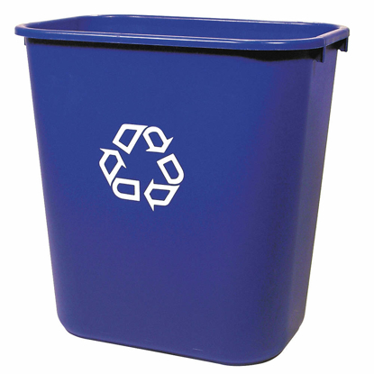 Picture of 7 GAL RECTANGULAR RECYCLING WASTEBASKET- PLASTIC- BLUE