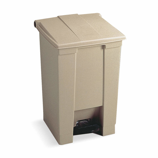 Picture of 18 GAL RECTANGULAR STEP CAN- PLASTIC- BEIGE