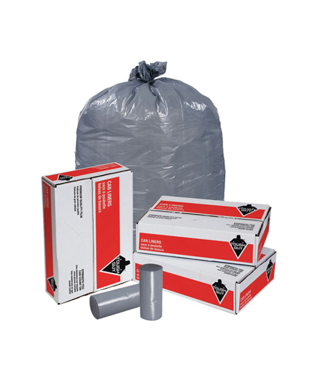 Picture of TRASH BAG- 10 TO 15 GAL- LLDPE- CORELESS ROLL- GRAY- PK 500