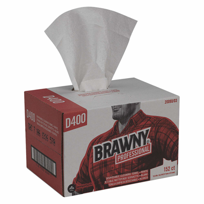 Picture of DRY WIPE- BRAWNY(R) PROFESSIONAL D400- 12-1/2 IN X 16-1/4 IN- NUMBER OF SHEETS 152- WHITE