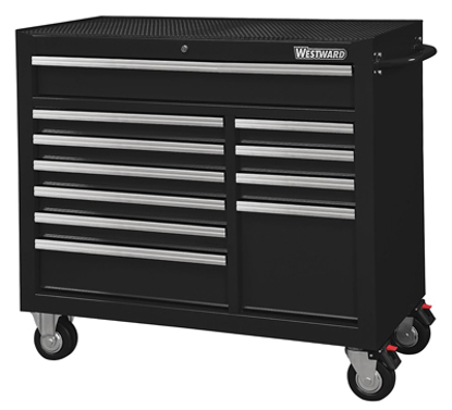 Picture of GLOSS BLACK- HEAVY DUTY- ROLLING TOOL CABINET- 42 IN OVERALL WIDTH- 19 IN OVERALL DEPTH