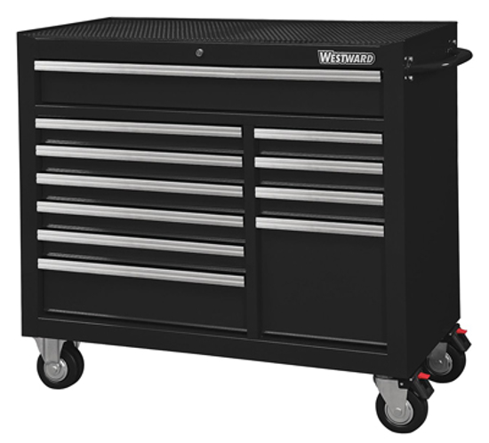 Picture of GLOSS BLACK- HEAVY DUTY- ROLLING TOOL CABINET- 42 IN OVERALL WIDTH- 19 IN OVERALL DEPTH