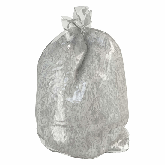 Picture of RECYCLED MATERIAL TRASH BAG- 55 TO 60 GAL- LLDPE- CORELESS ROLL- CLEAR- PK 25
