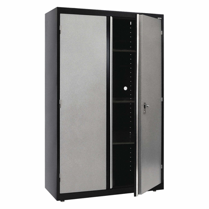 Picture of COMMERCIAL STORAGE CABINET- GRAY/BLACK- 72 IN H X 46 IN W X 24 IN D- ASSEMBLED