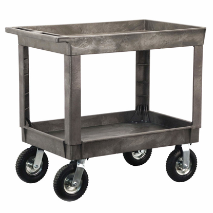 Picture of UTILITY CART WITH DEEP LIPPED PLASTIC SHELVES- 500 LB LOAD CAPACITY- NUMBER OF SHELVES 2
