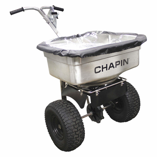 Picture of BROADCAST SPREADER- 100 LB CAPACITY- PNEUMATIC WHEEL TYPE- BROADCAST DROP TYPE- FIXED T HANDLE