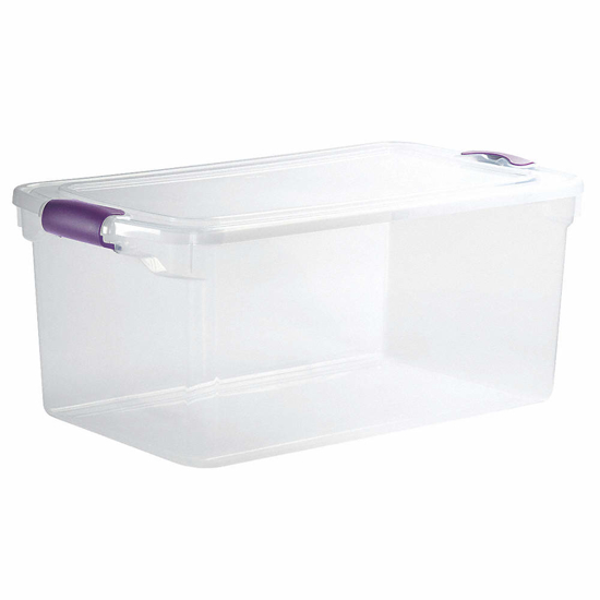 Picture of STORAGE TOTE- COLOR CLEAR- OUTSIDE HEIGHT 10 5/8 IN- OUTSIDE LENGTH 28 3/4 IN
