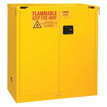 Picture of DURHAM MFG 30 GAL YELLOW FLAMMABLE SAFETY CABINET WITH SELF CLOSING DOOR