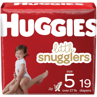 Picture of HUGGIES LITTLE SNUGGLERS, BABY DIAPERS, SIZE 5, 19 COUNT