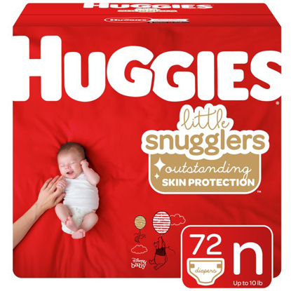 Picture of HUGGIES LITTLE SNUGGLERS BABY DIAPERS, SIZE NEWBORN, 72 COU