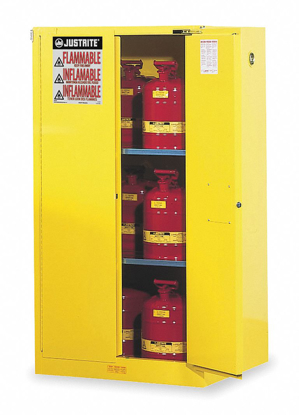 Picture of 60 GAL FLAMMABLE CABINET- SELF-CLOSING SAFETY CABINET DOOR TYPE- 65 IN HEIGHT- 34 IN WIDTH