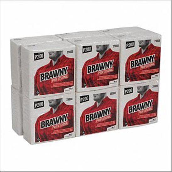 Picture of DRY WIPE- BRAWNY(R) PROFESSIONAL P200- 13 IN X 13 IN- NUMBER OF SHEETS 80- WHITE- PK 12