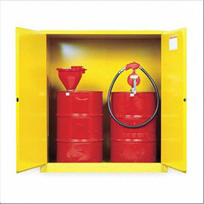 Picture of 110 GAL HAZARDOUS WASTE AND DRUM STORAGE CABINET- MANUAL SAFETY CABINET DOOR TYPE- 65 IN HEIGHT