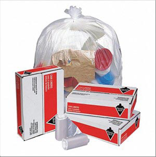 Picture of TRASH BAG- 20 TO 30 GAL- HDPE- CORELESS ROLL- CLEAR- PK 500