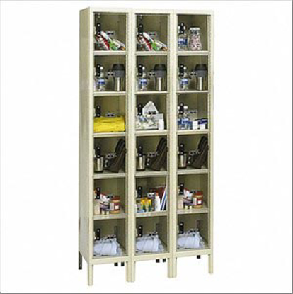 Picture of BOX LOCKR-CLRVIEW-3 WIDE- 6 TIER-TAN