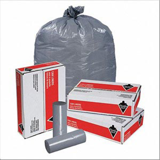 Picture of TRASH BAG- 55 GAL- LLDPE- CORELESS ROLL- GRAY- PK 100