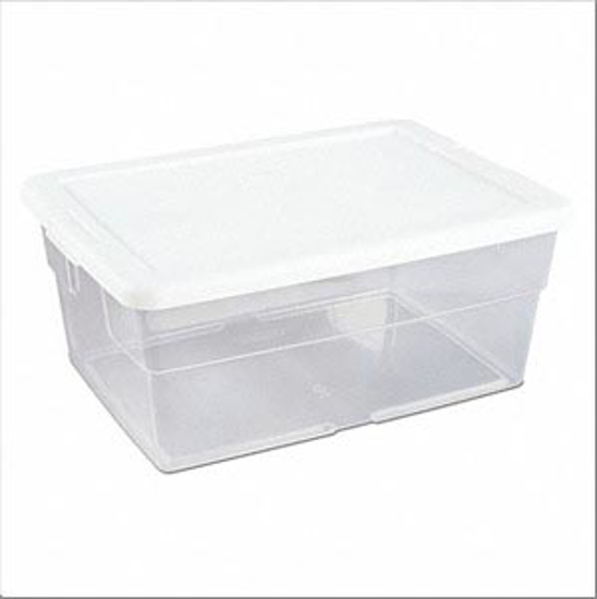 Picture of STORAGE TOTE-4.0 GAL.-CLEAR/WHITE-7IN H