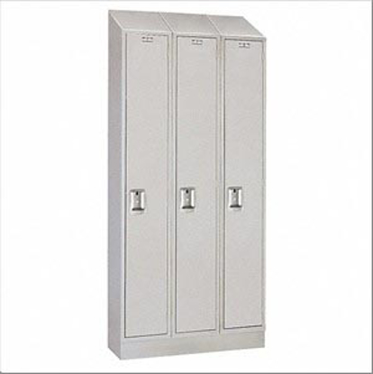 Picture of LIGHT GRAY ANTIMICROBIAL WARDROBE LOCKER- (1) TIER- (3) WIDE OPENINGS- 3- 54 IN W X 18 IN D X 82 IN