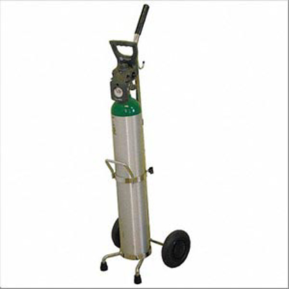 Picture of TWO-WHEEL TILT-BACK VERTICAL MEDICAL CYLINDER CART- 100 LB LOAD CAPACITY- 11 IN X 12 IN X 38 IN