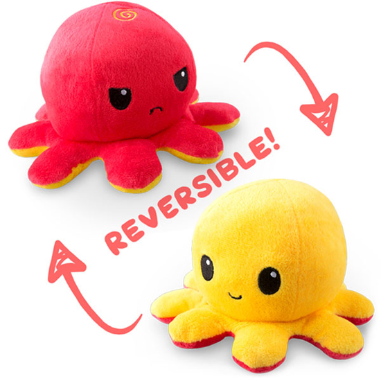 Picture of REVERSIBLE OCTOPUS PLUSHIE YELLOW AND RED 200PK