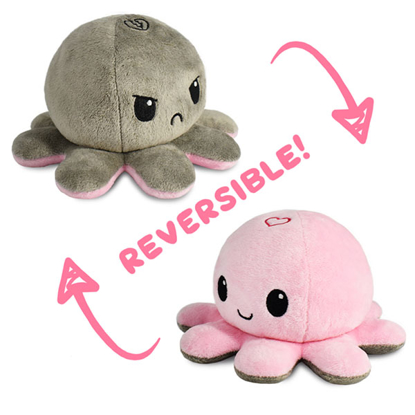 Picture of REVERSIBLE OCTOPUS PLUSHIE LIGHT PINK AND GRAY 200PK