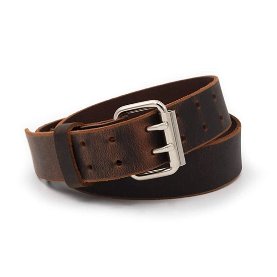 Picture of DOUBLE DOWN RUSTIC LEATHER BELT BROWN 32