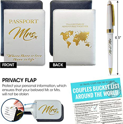 Picture of MR AND MRS LUGGAGE TAGS & PASSPORT HOLDER SET