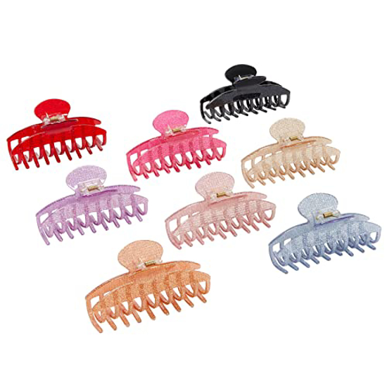 Picture of 8 PACK GLITTER BIG CLAW HAIR CLIPS
