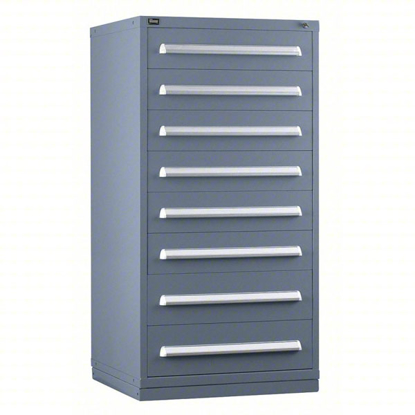 Picture of VIDMAR MODULAR DRAWER CABINET- 30 IN X 27 3/4 IN X 59 IN- 8 DRAWERS- 104 COMPARTMENTS- GRAY- STEEL