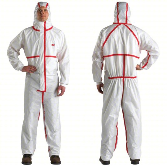 Picture of 3M HOODED DISPOSABLE COVERALLS- ISO 1 AND ABOVE- NON-MICROPOROUS PE LAMINATE- NON-STERILE- M- 25 PK