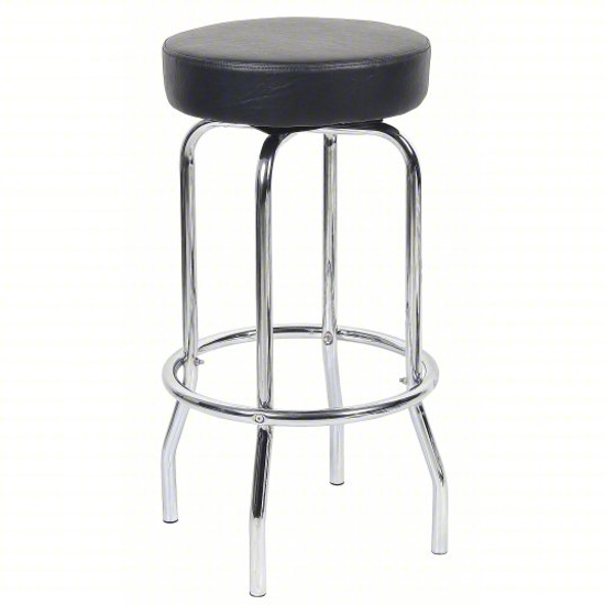 Picture of APPROVED VENDOR WORK BENCH STOOL- 29 IN OVERALL HT- 29 IN MIN TO 29 IN MAX- NO BACKREST- CHROME