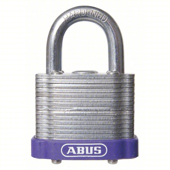 Picture of ABUS KEYED PADLOCK- KEYED ALIKE- STEEL- STD BODY BODY SIZE- HARDENED STEEL- STD- PURPLE- 6 PACK SIZE