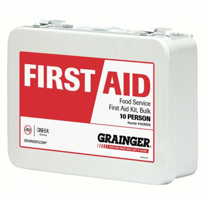 Picture of APPROVED VENDOR FIRST AID KIT- KITCHEN- 10 PEOPLE SERVED PER KIT- ANSI STD NOT ANSI COMPLIANT