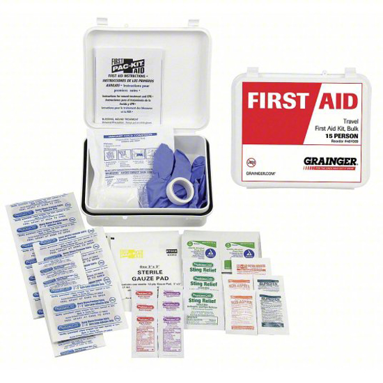 Picture of APPROVED VENDOR FIRST AID KIT- TRAVEL- 15 PEOPLE SERVED PER KIT- ANSI STD NOT ANSI COMPLIANT