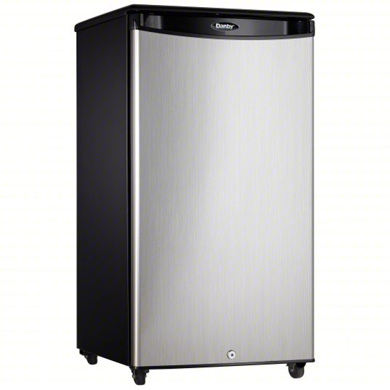 Picture of DANBY MINI REFRIGERATOR- STAINLESS STEEL- 3.3 CU FT TOTAL CAPACITY- 3 SHELVES- ENERGY STAR CERTIFIED