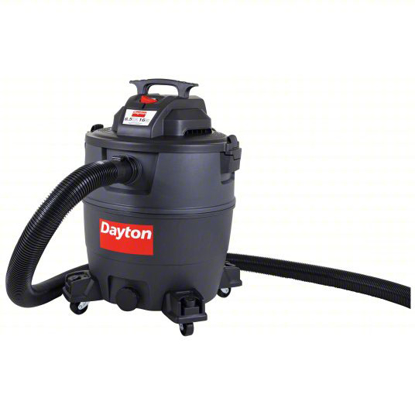 Picture of DAYTON SHOP VACUUM- 16 GAL TANK SIZE- PLASTIC- 2 1/2 IN VACUUM HOSE DIA.- 102 CFM VACUUM AIR FLOW