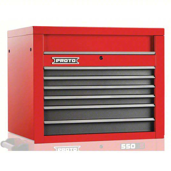 Picture of PROTO TOP CHEST- GLOSS RED- 34 IN W X 25 1/4 IN D X 27 IN H- GRAY- FULLY EXTENDED BALL BEARING- RED